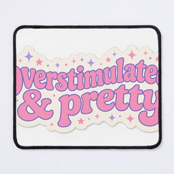 Item preview, Overstimulated & Pretty - Groovy Retro Text Sticker designed and sold by AviWear.