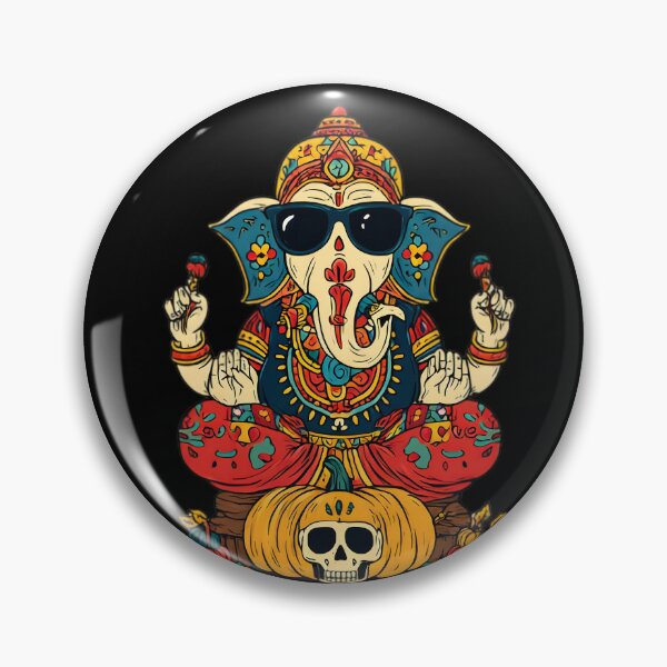 Item preview, Cool Elephant Halloween Pumpkin Skull Throne Blessing Pop Art designed and sold by PANNARUK THAILAND.