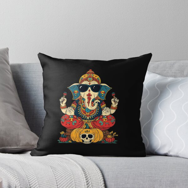 Item preview, Cool Elephant Halloween Pumpkin Skull Throne Blessing Pop Art designed and sold by PANNARUK THAILAND.