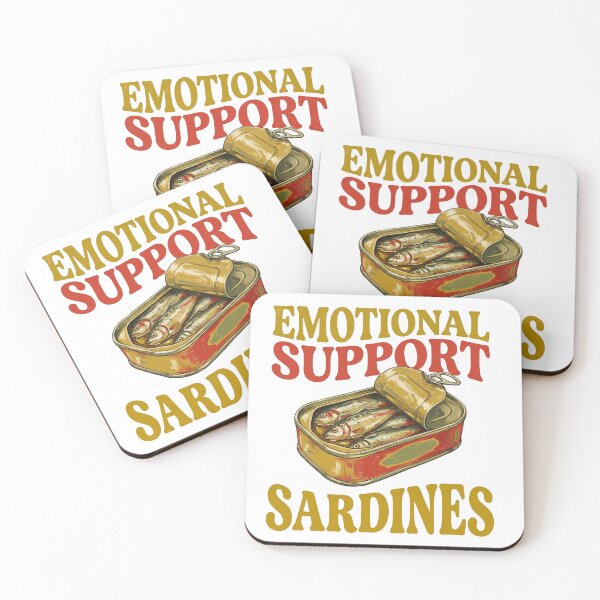 Item preview, Emotional Support Sardines - Vintage Tinned Fish Art designed and sold by CampusClother.