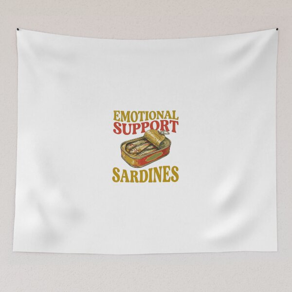 Item preview, Emotional Support Sardines - Vintage Tinned Fish Art designed and sold by CampusClother.