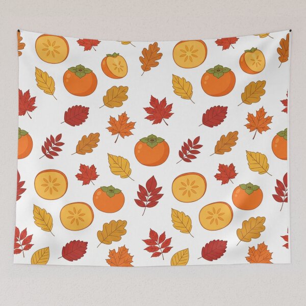 Item preview, Autumn Persimmon Fruit And Fall Leaves Pattern designed and sold by Owcomm.