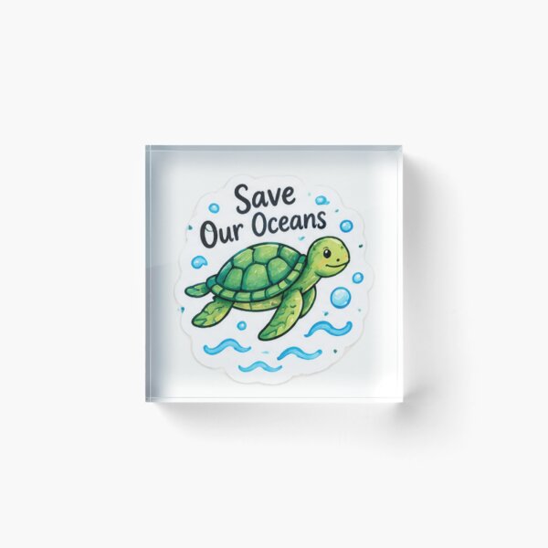 Item preview, Save Our Oceans Cute Sea Turtle Ocean Conservation designed and sold by LearnFunStore.