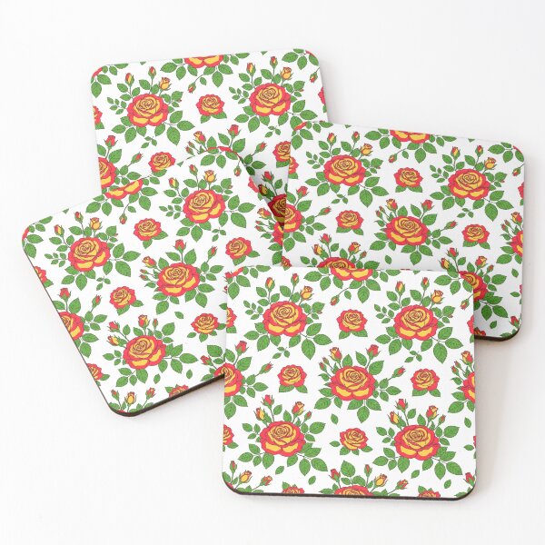 Item preview, Red Yellow Rose Floral Pattern Illustration designed and sold by Owcomm.