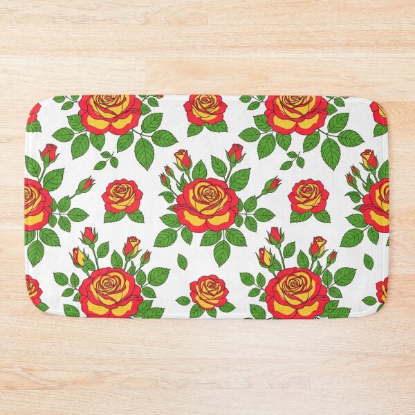 Item preview, Red Yellow Rose Floral Pattern Illustration designed and sold by Owcomm.