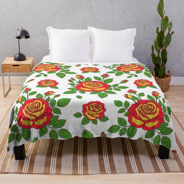 Item preview, Red Yellow Rose Floral Pattern Illustration designed and sold by Owcomm.