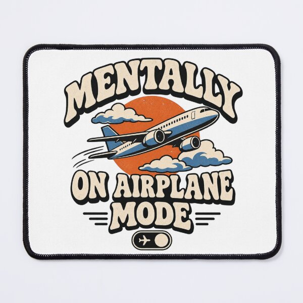 Item preview, Mentally On Airplane Mode – Funny Travel & Introvert Airplane designed and sold by Greta Lobodzinska.