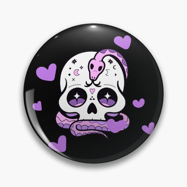 Item preview, Pastel Goth Spooky Snake Skull And Purple Hearts designed and sold by Super Neon Pixels .