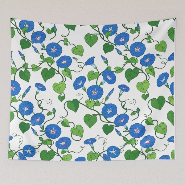 Item preview, Blue Morning Glory Floral Pattern Illustration designed and sold by Owcomm.