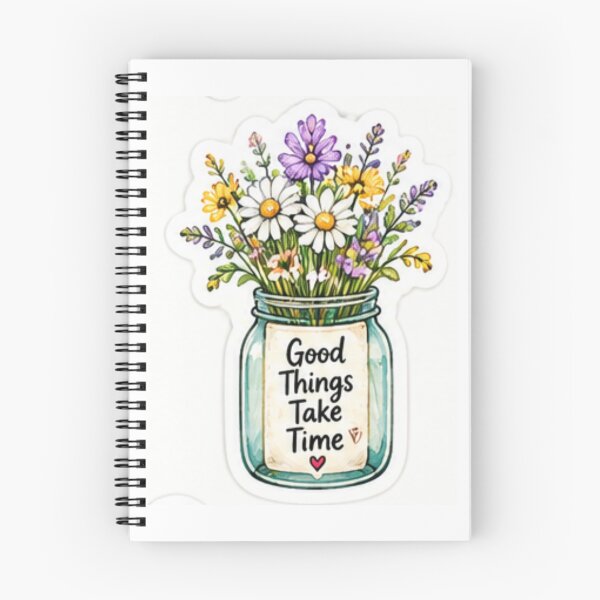Item preview, Good Things Take Time Floral Inspirational Quote designed and sold by LearnFunStore.