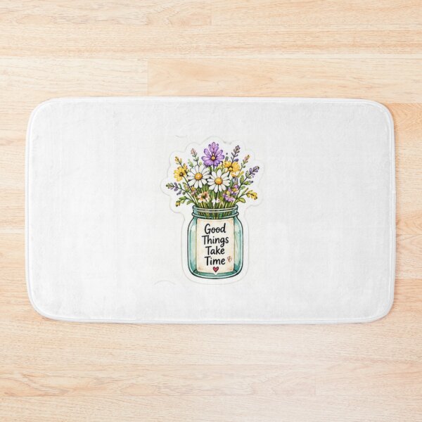 Item preview, Good Things Take Time Floral Inspirational Quote designed and sold by LearnFunStore.