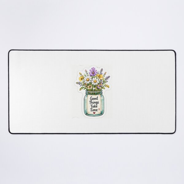 Item preview, Good Things Take Time Floral Inspirational Quote designed and sold by LearnFunStore.