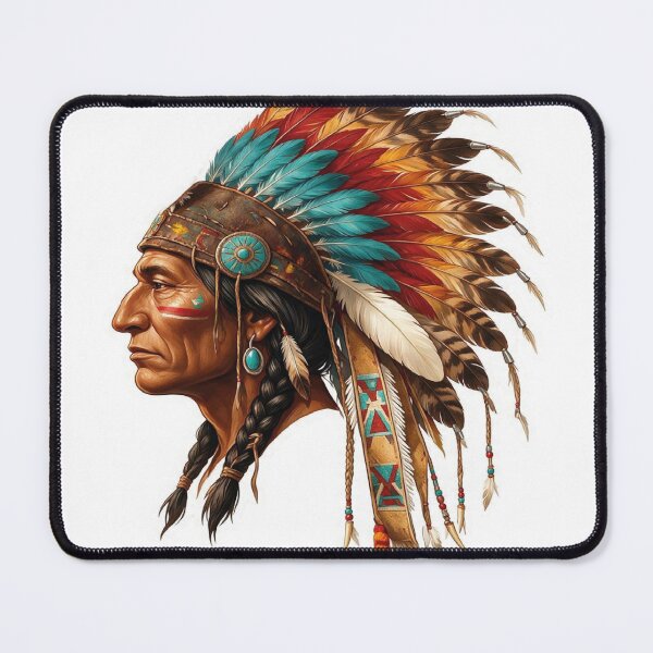 Item preview, Vintage Native American Chief Tribal Headdress Art designed and sold by VISIONSTURME.