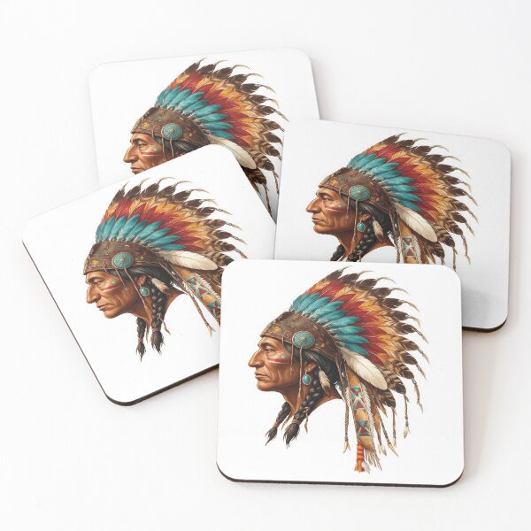 Item preview, Vintage Native American Chief Tribal Headdress Art designed and sold by VISIONSTURME.