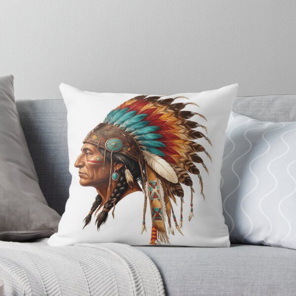 Item preview, Vintage Native American Chief Tribal Headdress Art designed and sold by VISIONSTURME.