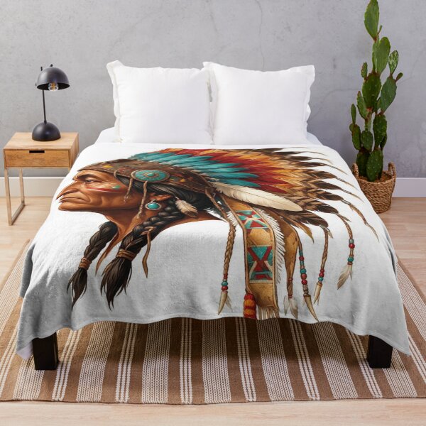 Item preview, Vintage Native American Chief Tribal Headdress Art designed and sold by VISIONSTURME.