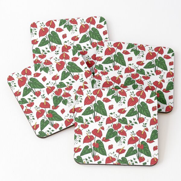 Item preview, Vibrant Red Anthurium Floral Pattern Illustration designed and sold by Owcomm.