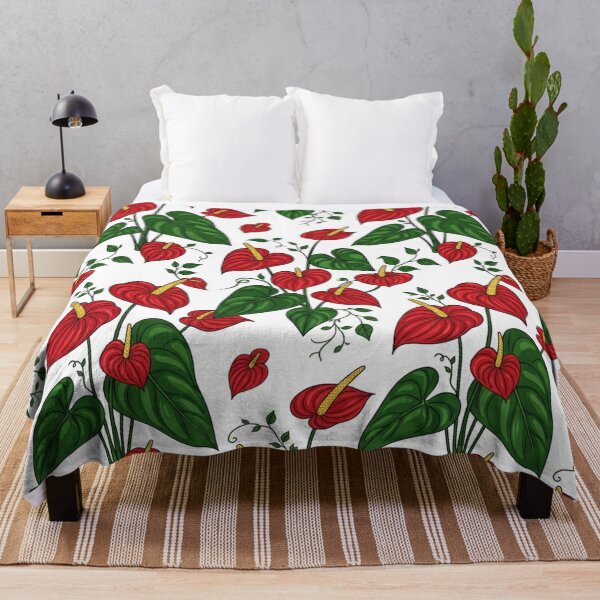 Item preview, Vibrant Red Anthurium Floral Pattern Illustration designed and sold by Owcomm.