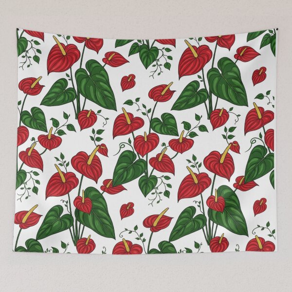 Item preview, Vibrant Red Anthurium Floral Pattern Illustration designed and sold by Owcomm.