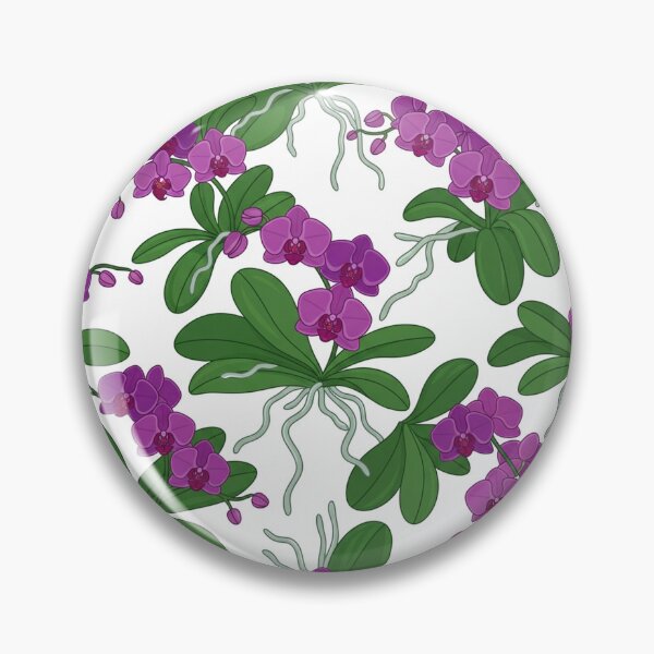 Artikelvorschau, Illustration eines botanischen Blumenmusters mit lila Orchideenmotiv entworfen und verkauft von Owcomm.