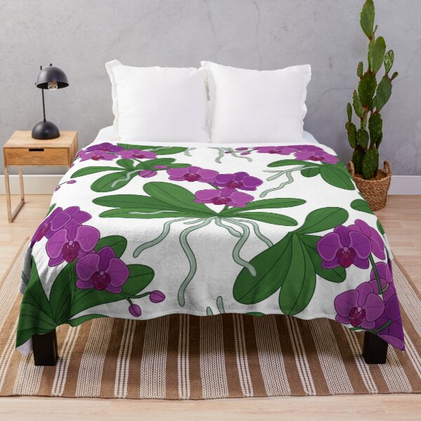 Item preview, Purple Orchid Floral Botanical Pattern Illustration designed and sold by Owcomm.