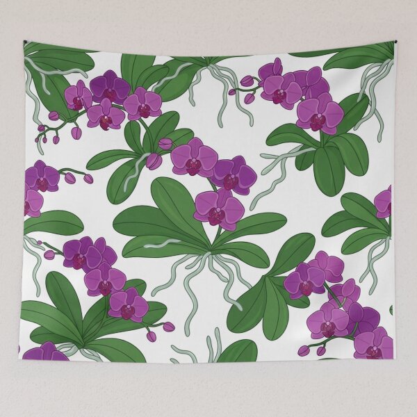 Item preview, Purple Orchid Floral Botanical Pattern Illustration designed and sold by Owcomm.