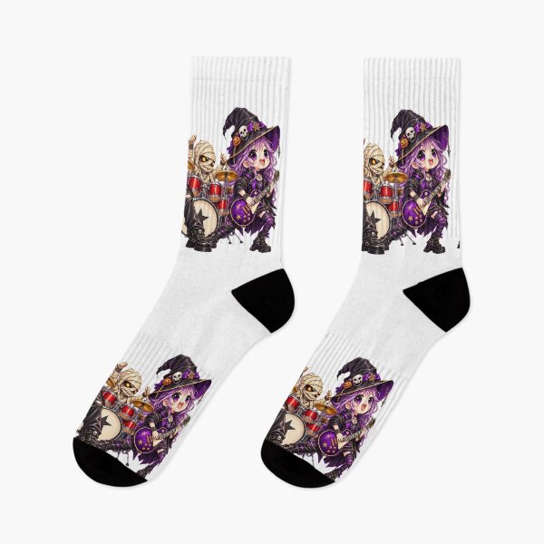 Item preview, Spooky Rock Band Halloween Skeleton Witch Design designed and sold by QuiteOrbit.