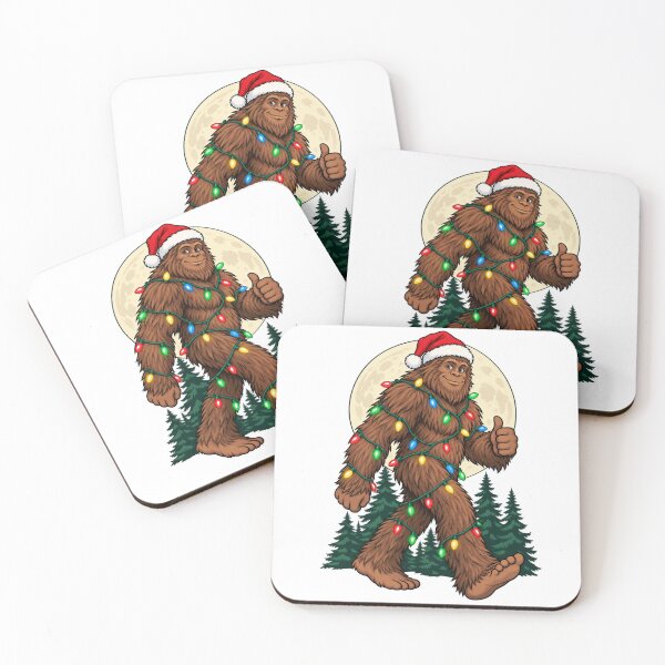 Item preview, Christmas Bigfoot Wrapped in Colorful Holiday Lights designed and sold by skyartdesign.