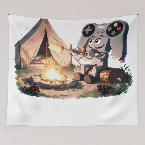 Item preview, Retro 90s Gamer Dad Camping Controller Campfire Apparel  designed and sold by VISIONSTURME.