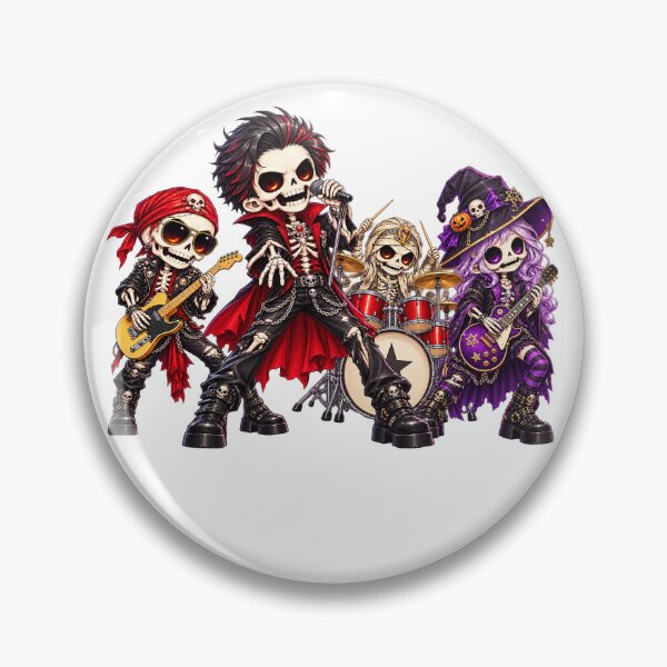 Item preview, Cute Skeleton Halloween Rock Band Chibi Design designed and sold by QuiteOrbit.
