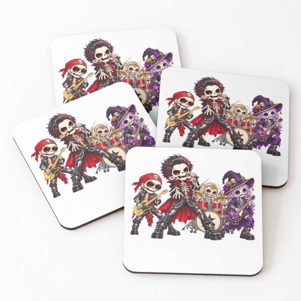 Item preview, Cute Skeleton Halloween Rock Band Chibi Design designed and sold by QuiteOrbit.