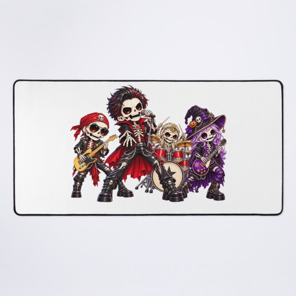 Item preview, Cute Skeleton Halloween Rock Band Chibi Design designed and sold by QuiteOrbit.