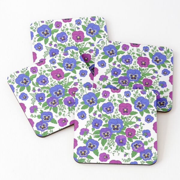 Item preview, Vibrant Purple And Blue Pansy Flowers Pattern designed and sold by Owcomm.