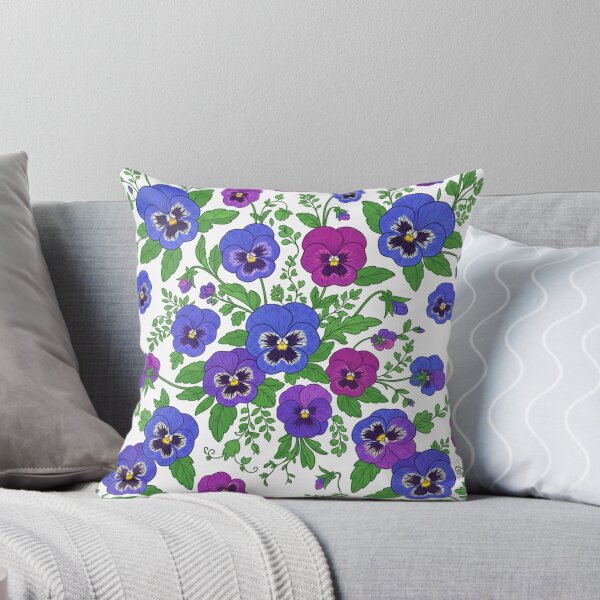 Item preview, Vibrant Purple And Blue Pansy Flowers Pattern designed and sold by Owcomm.