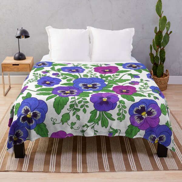 Item preview, Vibrant Purple And Blue Pansy Flowers Pattern designed and sold by Owcomm.