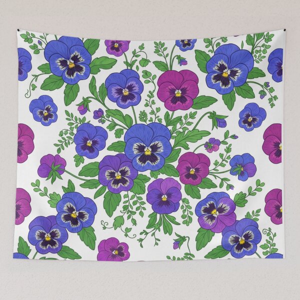 Item preview, Vibrant Purple And Blue Pansy Flowers Pattern designed and sold by Owcomm.