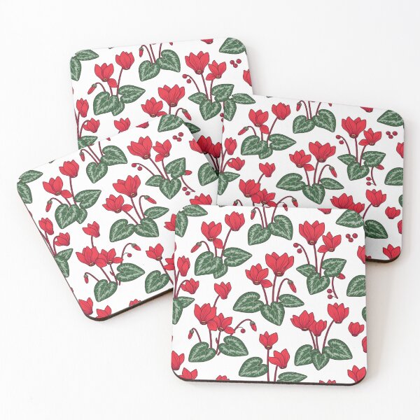Item preview, Red Red Cyclamen Flower Pattern designed and sold by Owcomm.