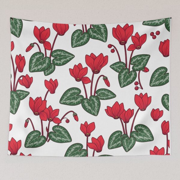 Item preview, Red Red Cyclamen Flower Pattern designed and sold by Owcomm.