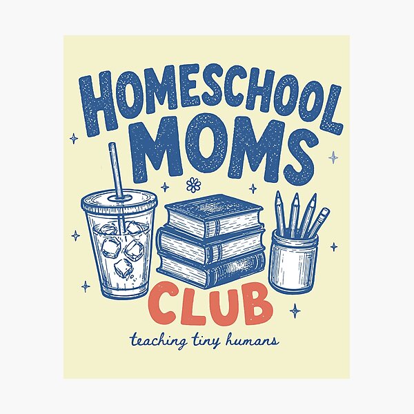 Item preview, Homeschool Moms Club | Teaching Tiny Humans Graphics  designed and sold by PrintSpire Studios.