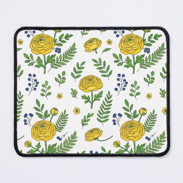 Item preview, Yellow Floral Botanical Pattern with Green Leaves designed and sold by Owcomm.