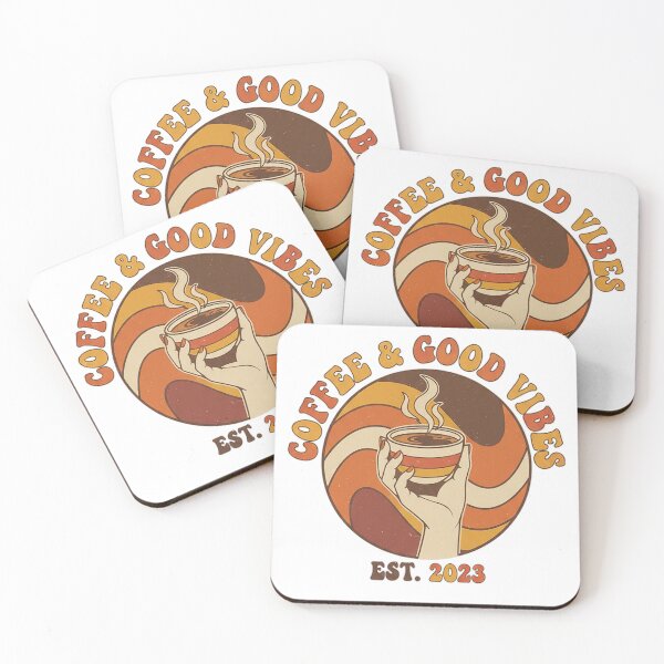 Item preview, Coffee And Good Vibes Retro 70s Groovy Badge Design designed and sold by cannsuh.