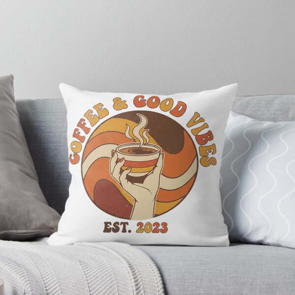 Item preview, Coffee And Good Vibes Retro 70s Groovy Badge Design designed and sold by cannsuh.