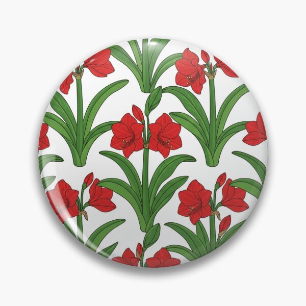 Item preview, Vibrant Red Amaryllis Flower Botanical Pattern designed and sold by Owcomm.
