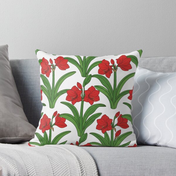Item preview, Vibrant Red Amaryllis Flower Botanical Pattern designed and sold by Owcomm.