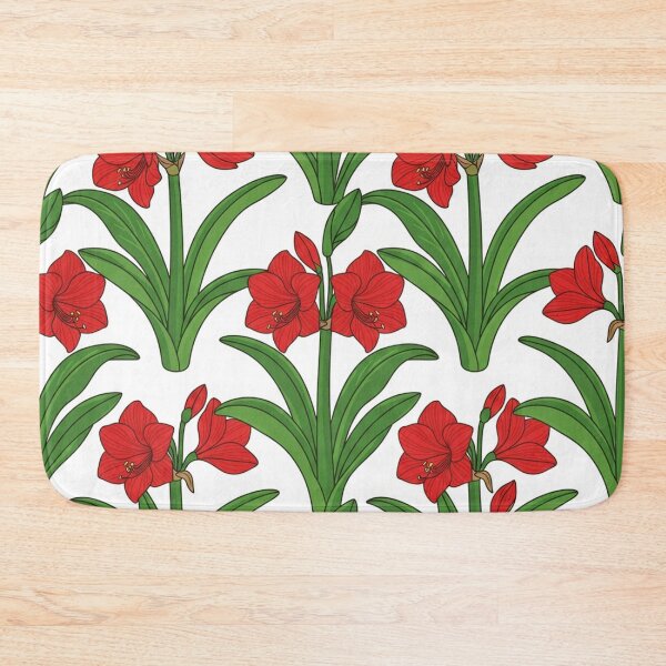 Item preview, Vibrant Red Amaryllis Flower Botanical Pattern designed and sold by Owcomm.