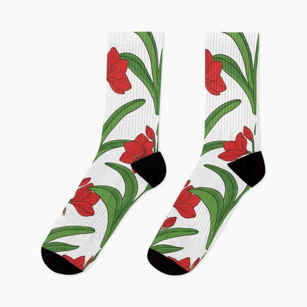 Item preview, Vibrant Red Amaryllis Flower Botanical Pattern designed and sold by Owcomm.