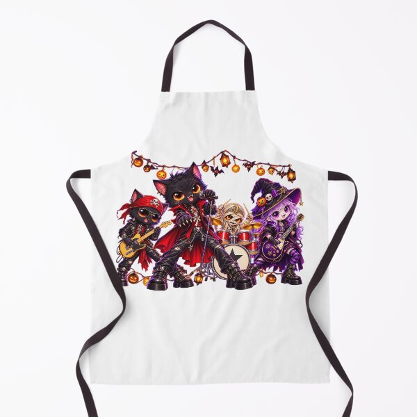 Item preview, Cute Blackcat Halloween Rock Band designed and sold by QuiteOrbit.