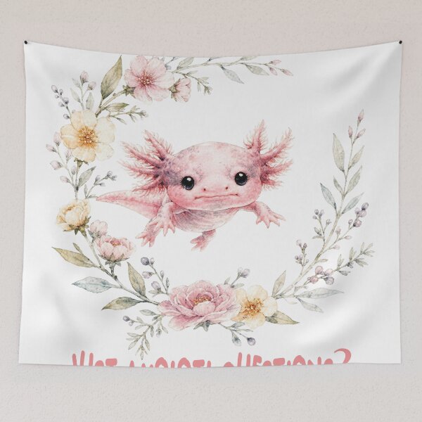 Item preview, Just Axolotl Questions Funny Watercolor Floral Aesthetic designed and sold by VISIONSTURME.
