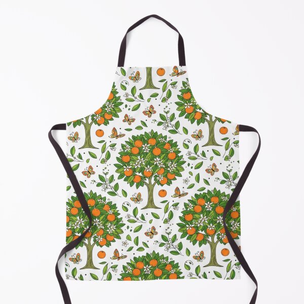 Item preview, Orange Grove Trees and Butterflies Seamless Pattern designed and sold by Owcomm.