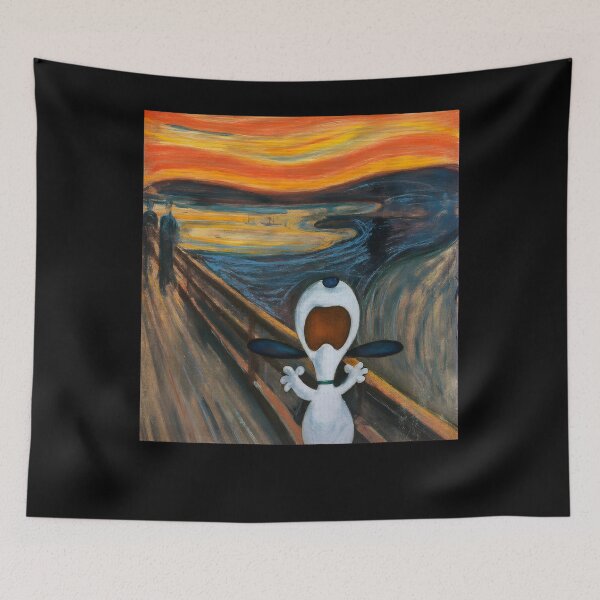 Item preview, Snoopy grita en la parodia de la pintura del grito. designed and sold by LittleMamastore.